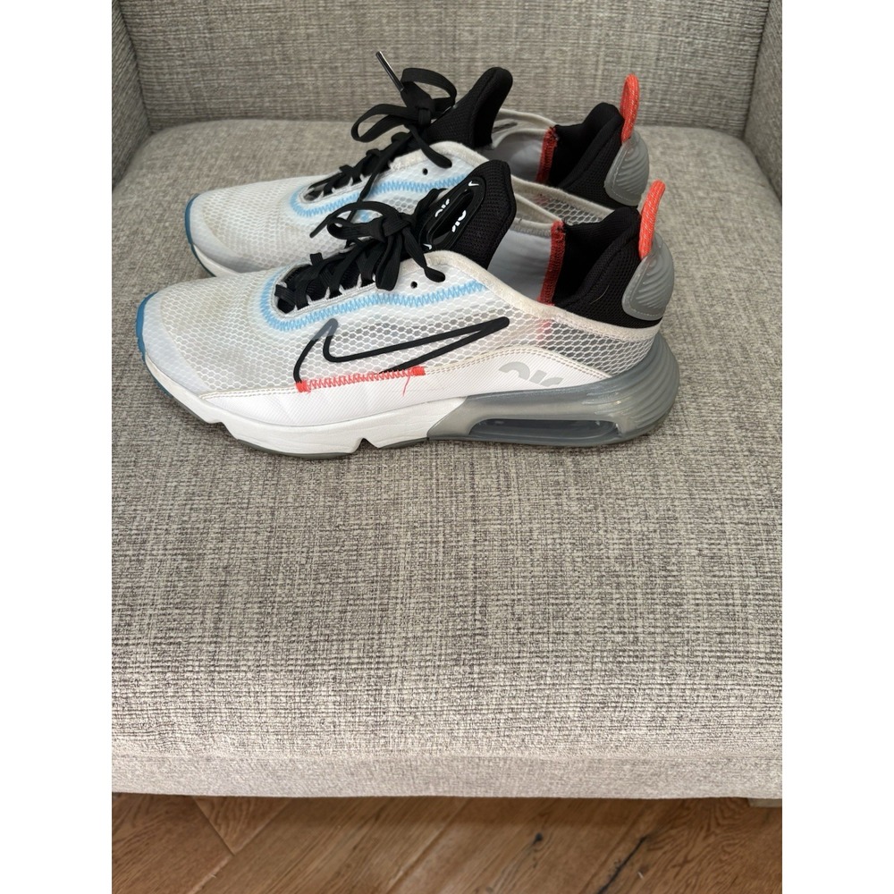 Nike Kids White, Black & Coral/Red Accent Sneakers